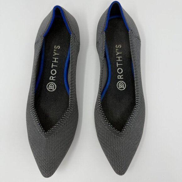Rothy's The Point Flats Shoes Women 8 Cloud Grey Classic Comfortable Lightweight - Picture 3 of 10